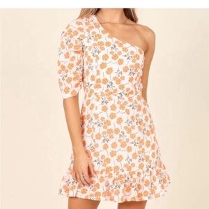 Petal + Pup Paulina Floral Cotton Puff Sleeve Ruffle Mini Dress size XL